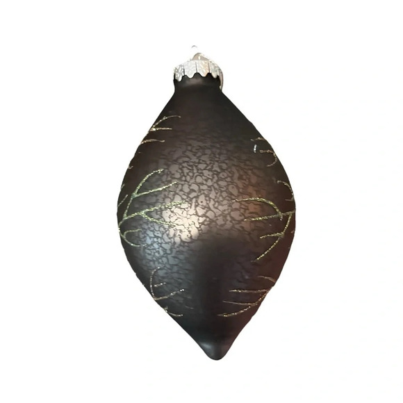 Robert Stanley 2 PC SET OF 3D Glass Large Christmas Tree Ornaments Brown Sparkle - Picture 9 of 9